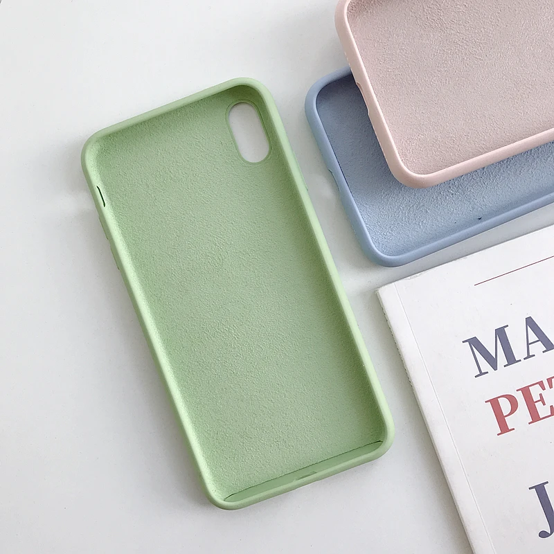 For iPhone 11 Case Liquid Silicon Mobile Back Cover Phone Case for iPhone Shockproof