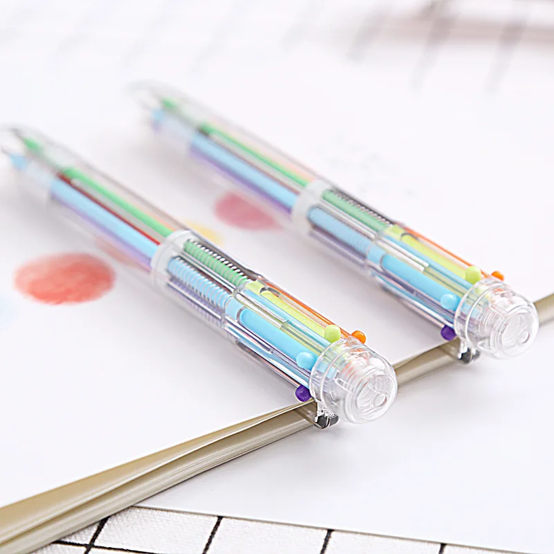 2018 New Novelty Plastic Cute Ballpoint Pen With 6 Ink Colors Buy