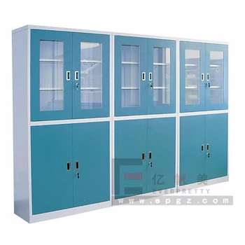 Cold Rolling Steel Laboratory Cabinet Glass Door Lab Storage