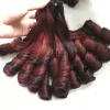 Hot Trending Highlight Red And Black Color Hair Super Double Drawn Very Soft And Silky Human Hair Weaving Bundle With Closure