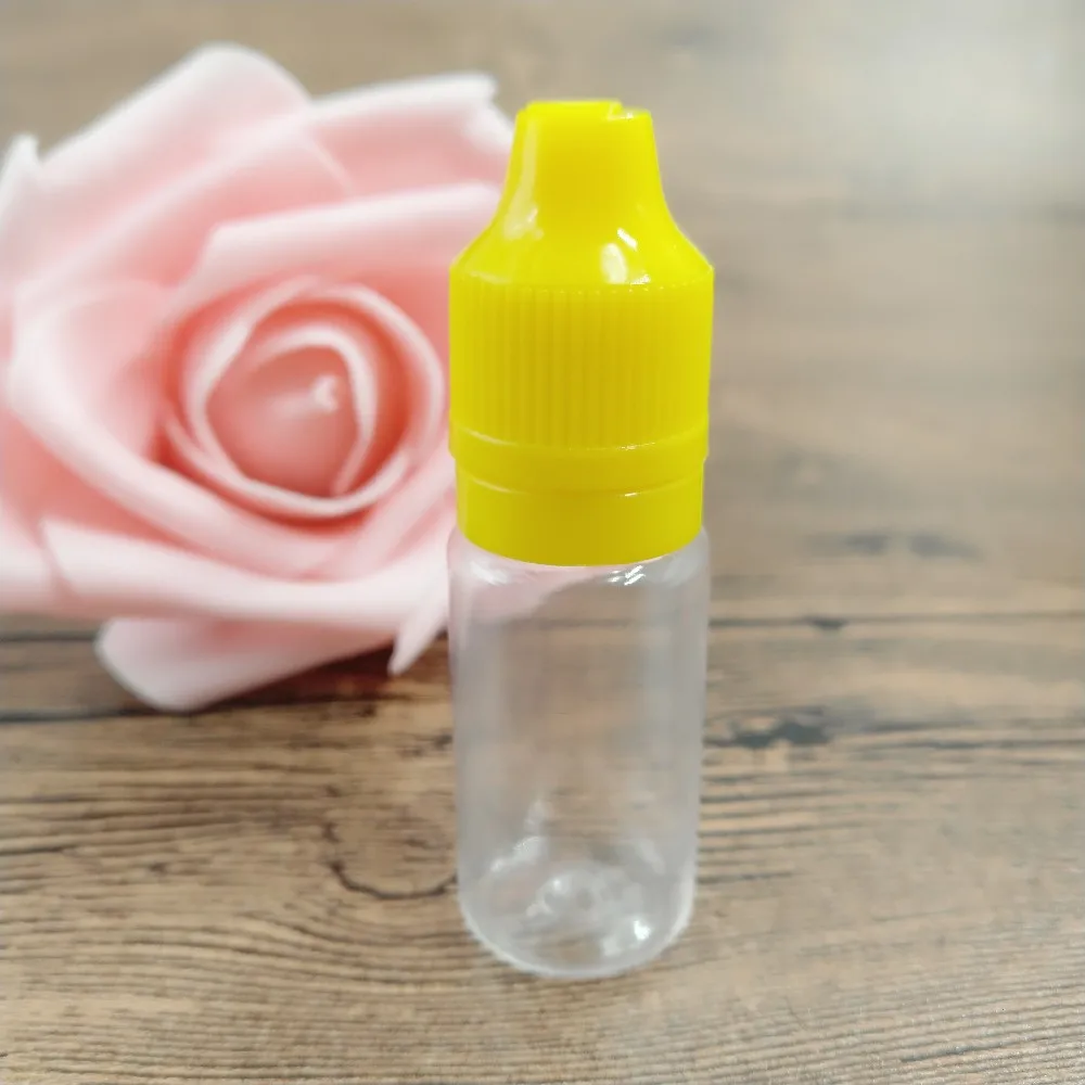 10毫升热塑料 e-液体瓶,空 pet 塑料挤压瓶与儿童瓶和防松盖