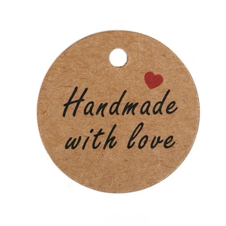 Handmade With Love Tags, Brown Kraft Tags, Made With Love Gift Tags, Favor  Tags, Merchandise Tags, Packaging Tags, Christmas Handmade Tags