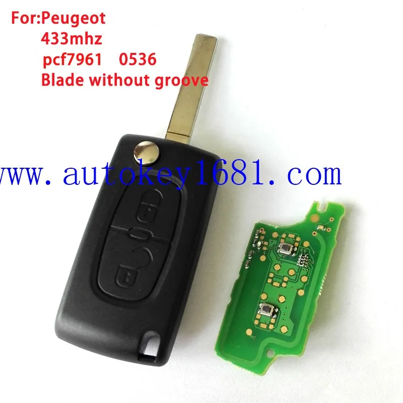 2 Botones Flip caso clave de actualización para Peugeot 307 remoto clave 