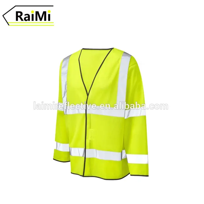 fashion knitted long sleeve hi viz safety vest reflective safety
