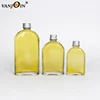 Transparent 200ml Flat Vodka Rum Wine Hip Flask Bottle With Screw Aluminum Cap