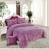 2019 New design deep Embossed flannel comforter 4pcs set for home textile
