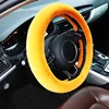 Universal 38cm soft fur warm plush artificial wool car steering wheel cover braid on the steering wheel