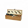 new design luxury bamboo wine gift packaging box with wine accessories