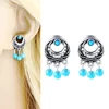 Woman Steel Ear Gauges Tunnels Opal Moon Earrings Plugs Piercing Stretcher Kit 2g-00g Body Jewelry Ear Expander