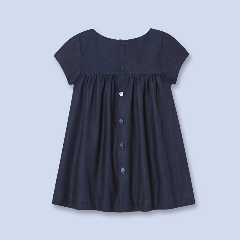 New Style Blue Smocked 6 Years Old Denim Girl Dress - Buy Girl Dress ...