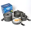Amazon hot sale Aluminium Alloy Camping Pot Set 5 Person Outdoor Cookware for Camping Hiking Picnic Utensil with Tableware