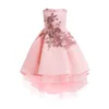 Designer One Piece Kids Clothes Luxury Lace Embroidery Summer Frock Designs Girls Party Dresses
