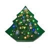 Christmas tree shaped gift box packaging with colorful LED light custom