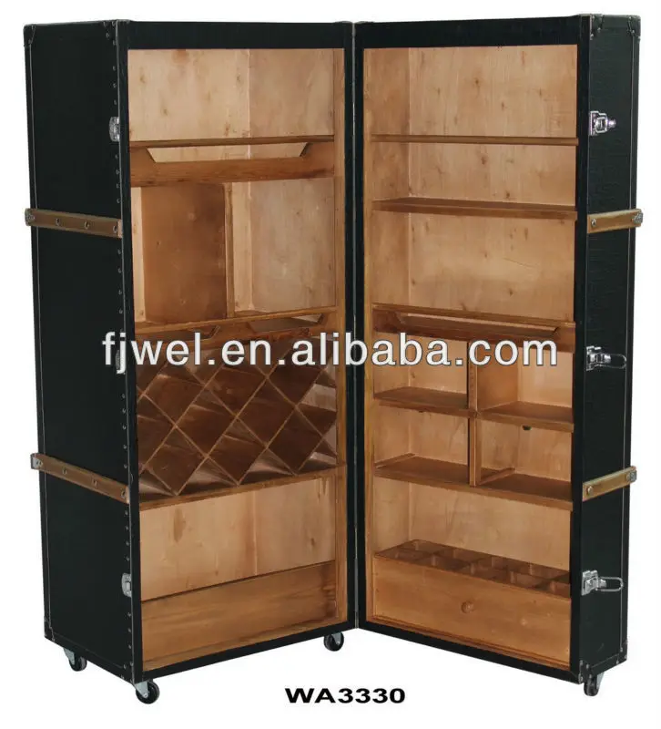 Armário De Barra Rolante De Couro Preto Crocodilo Pu - Buy Armário De