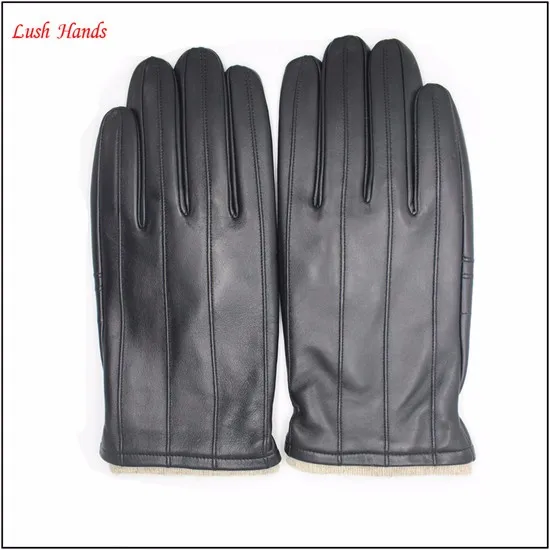 Men's winter leather gloves fashion and simple leather gloves