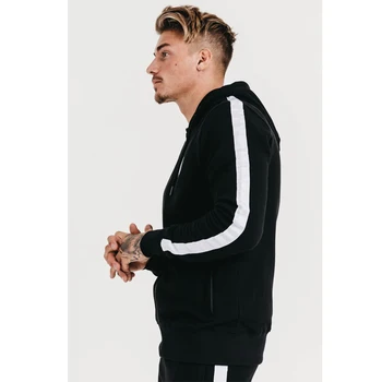 Ms-2054 Regular Fit Gros Grain White Tape Trim Concealed Zip Front Pockets Hoodies - Buy Regular 