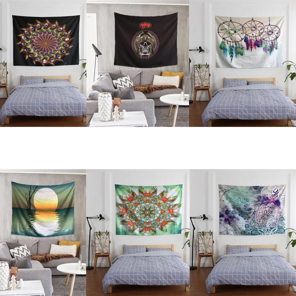 Bohemian Dream Catcher Printed Tapestry Wall Hanging Hippie Home Art Decor Gift