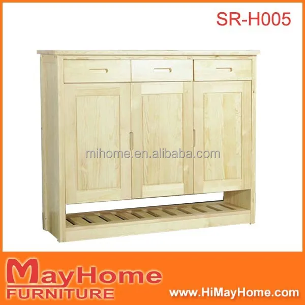 3 Door 3drawer Pine Solid Wood Large Shoe Cabinet Buy Large