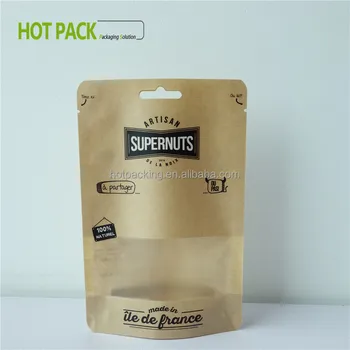 Mini Brown Bags Sugar Packaging Standup Pouch With Clear Window Mini Brown Bags Sugar Packaging Standup Pouch With Clear Window Kraft Paper Ziplock Aluminum Foil Bag