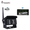 Podofo Wifi Car Rear View Camera 28LED IR Night Vision Waterproof Vehicle Wireless reversing aid For RV Bus Truck Trailer