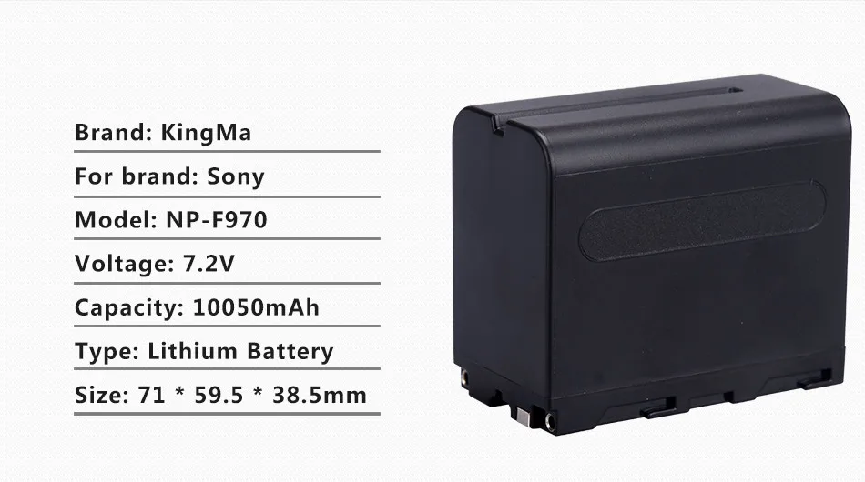 Kingma 10050mah Npf970 Replacement Camcorder Battery For Sony Npf960 Npf950 And Led Video