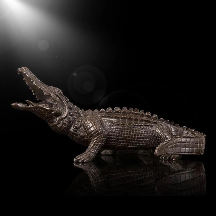 Skulptur Bronze Krokodil Alligator