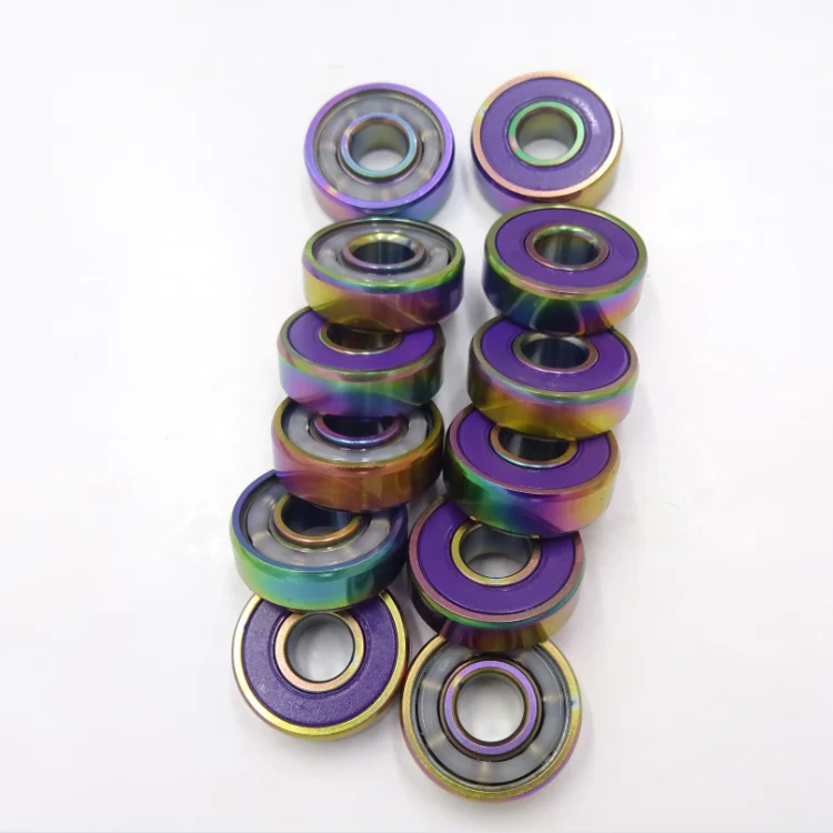 Colorful Rubber Seals Bearing 608 2rs Deep Groove Skateboard Bearing