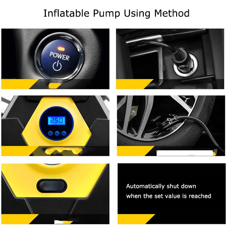 Hot selling car insurance gift mini 12v dc portable car tire inflator pump for bike motorcycle