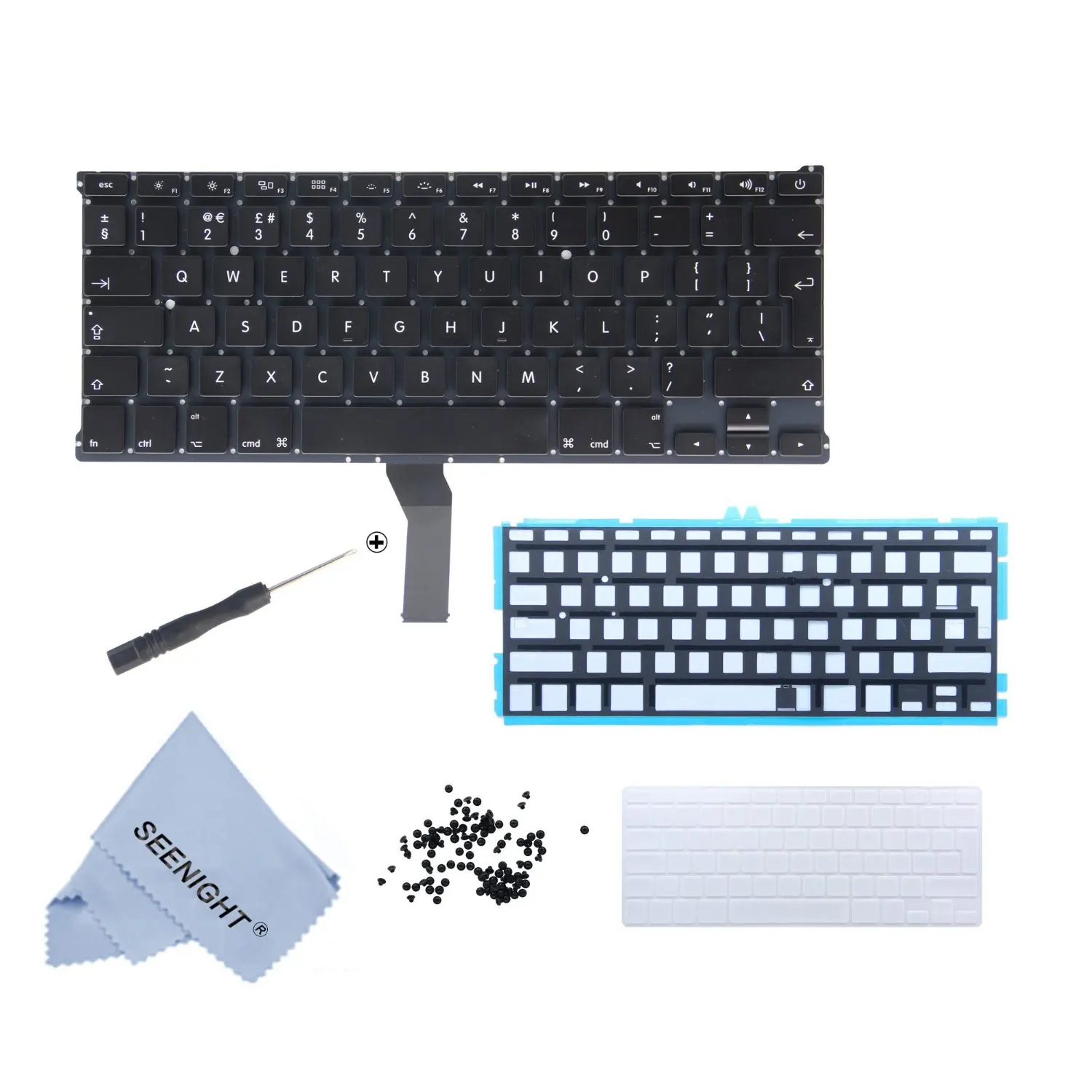 Ittecc Spanish ESPA/ÑOL SP Teclado Keyboard with Backlit Replacment Fit for MacBook Air 13 A1369 2011 A1466 2012 2013 2014 MD508LL//A MC965LL//A MD231LL//A MD760LL//A MD760LL//B Keyboard with Screws