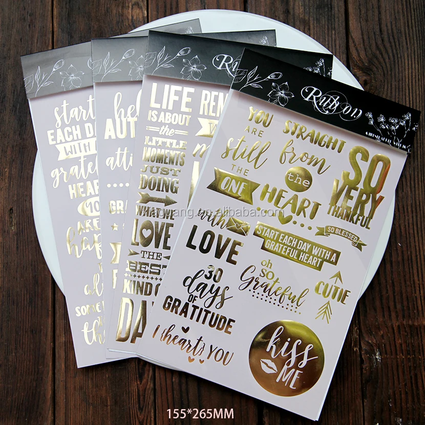 Color Gold Foil Rub On Transfer Sticker Buy Dry Rub Off Sticker,Color