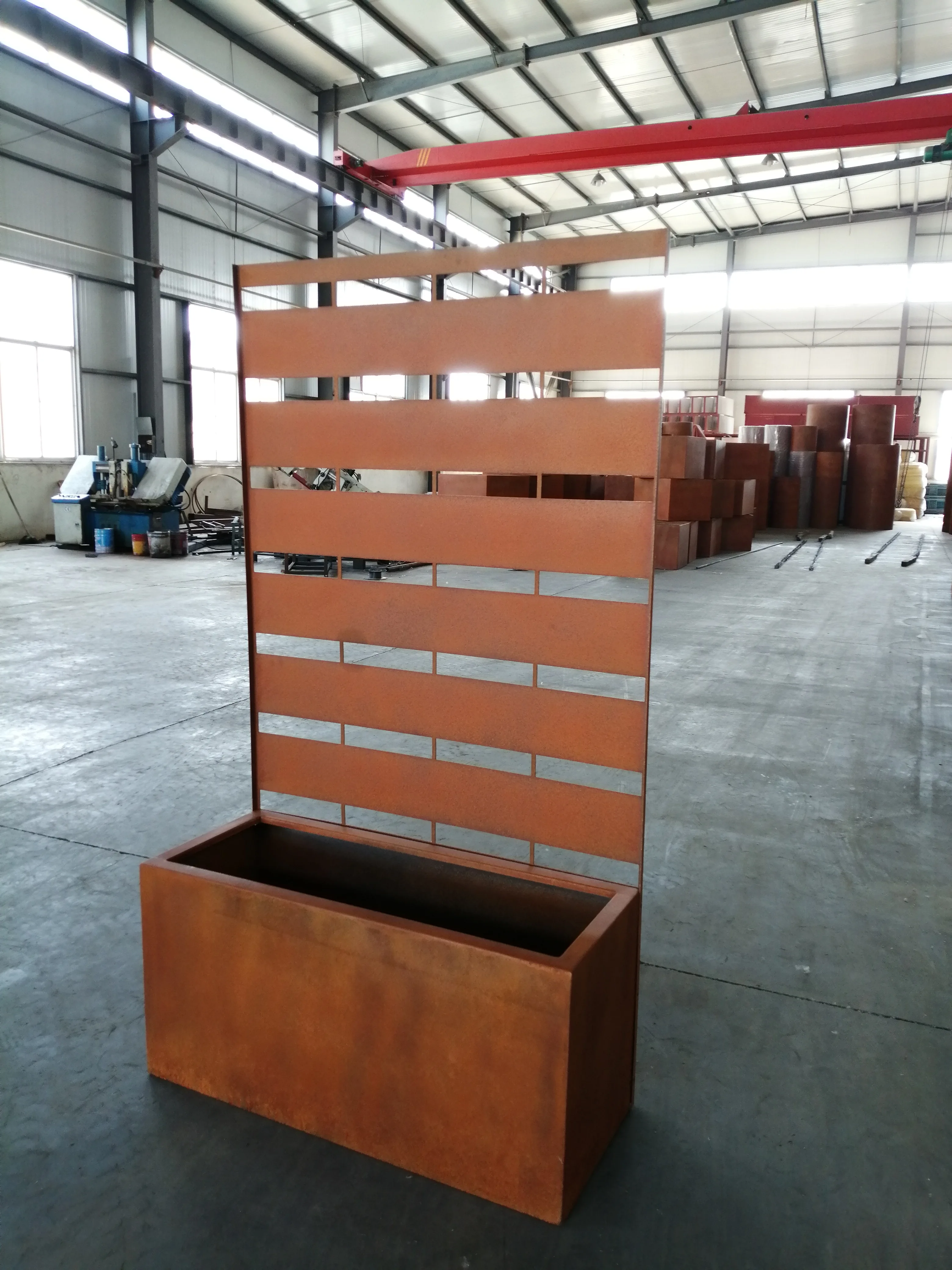 Garden Screen With Planter Boxes - Buy Decorative Corten Steel Planter