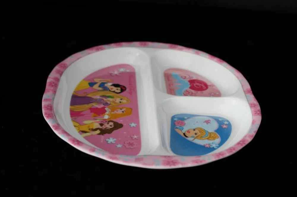 kid's melamine snow White tray plate