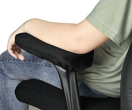 Washable Arm Supporter Chair Pad, Elbow Protection Hook & Loop Fastener Arm Cushion,Adjustable Memory Foam Pad For Arm Rest