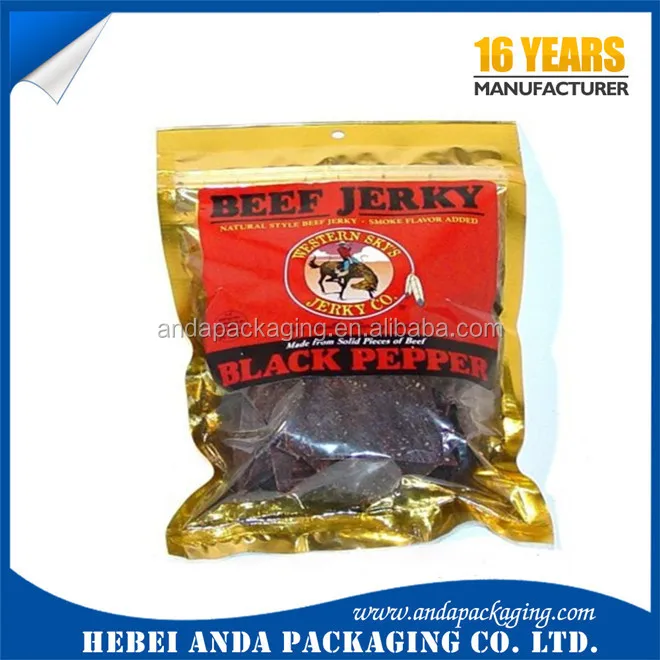 Custom Ziplock Printed Beef Jerky Packaging Bag,Pa/pe Plastic Bag For
