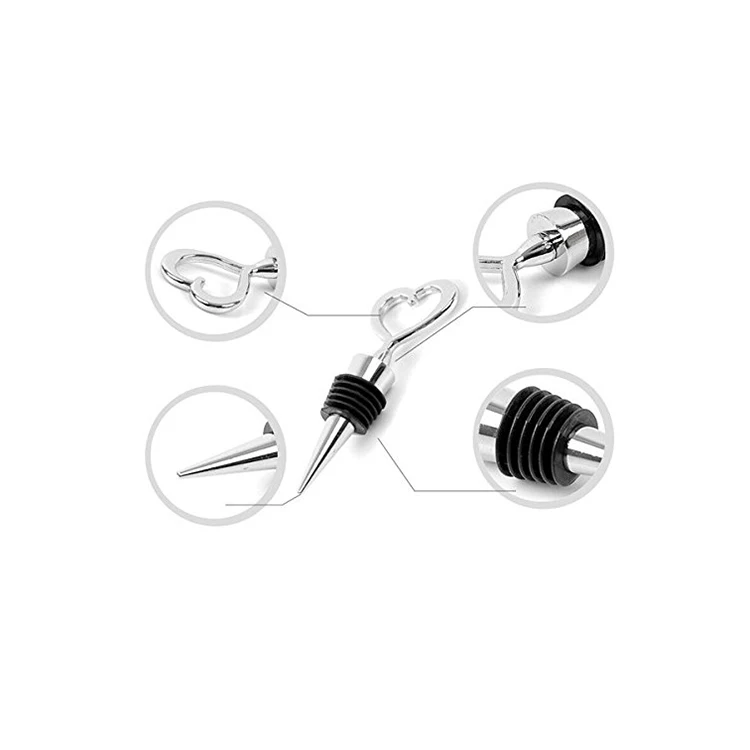 2018 Top Seller New Design Zinc Alloy Love Heart  Shape Wine Stopper Bar Supplies Fresh Plug Bottle  Wedding Favor Decoration Tool