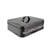 Stainless Steel Metal Laundry Powder Detergent Storage Washing Box Washing Powder Bucket Tin Box Rice Barrel Spoon