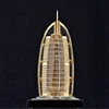 High Quality Metal Crafts Building Model Decoration Crystal Dubai Seven Star Sailing Hotel Building Model