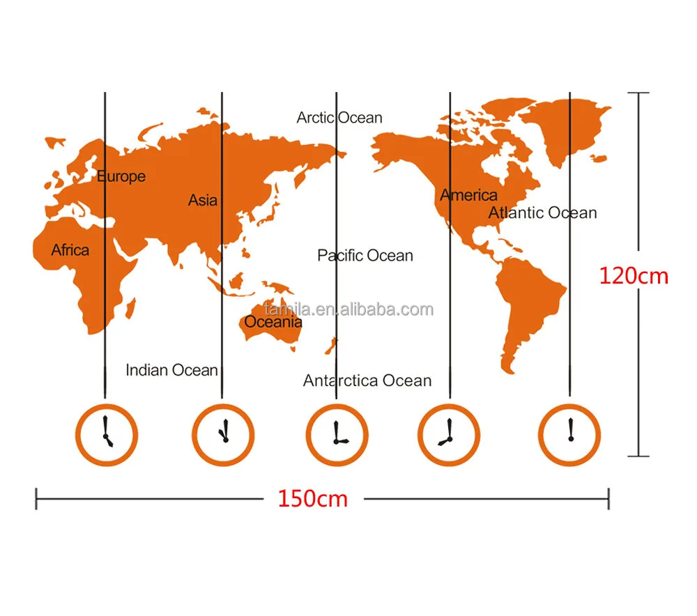 Carte Du Monde Et Fuseau Horaire Grand Sticker Mural Canape Tv Fond Decoration De Bureau A Domicile Buy Decoration De Bureau A La Maison D Ecole Pieces De Decoration A La Maison Autocollants Muraux