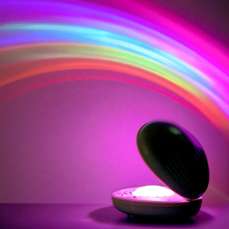 Amazing Magic Shell Shape USB Rechargeable LED Rainbow Night Light Projector for Kids