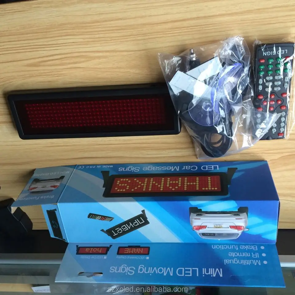 car mini led display 12 V 848 scrolling message LED car window sign with blue tooth App or IR remote controller