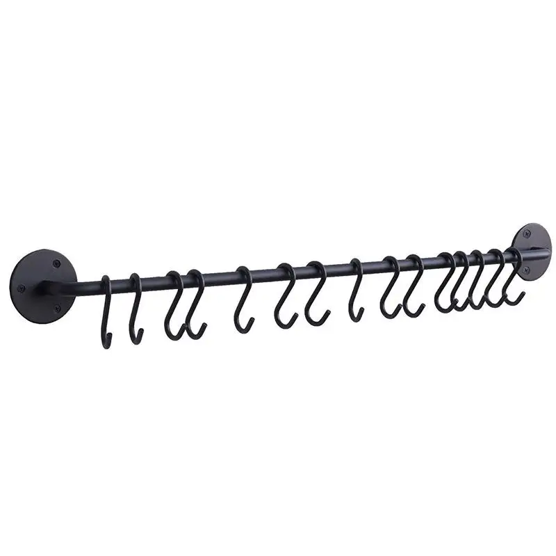Wholesale Black Metal Kitchen Wall Rail With S Hooks Buy Kitchen Wall