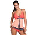 Colorblock Tankini Skort Bottom Swimsuit women new 2016 Sexy summer Bikini Beach wear swimwear bathing suit