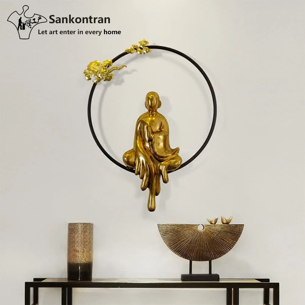 Handmade Metal Wall Sculpture Buddha Home Decor For Living Room