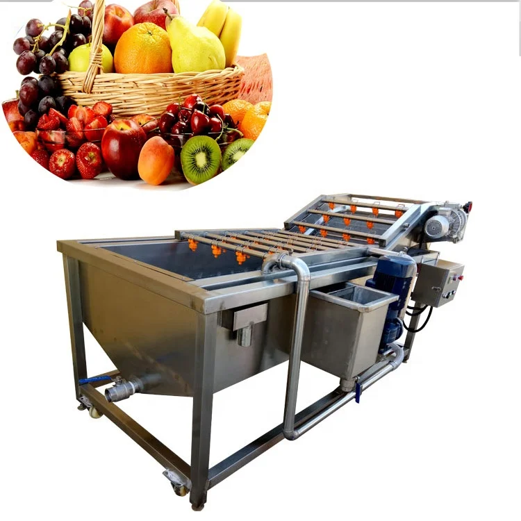 Industrial automatic fruit vegetable bubble washing machine for sale   WT/8613824555378