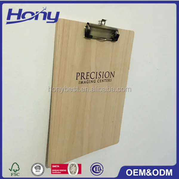 Custom A3,A4,A5 Size Cheap Pine Wooden Clipboard With Private Silver