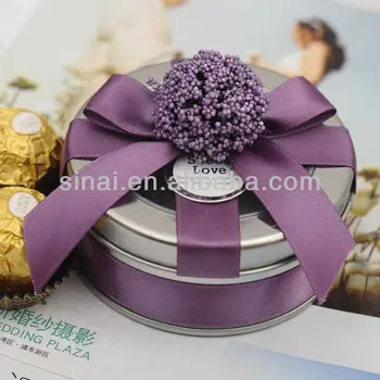 Candy Box Wedding Favors Gifts Packaging Round Shape Tin Boxes