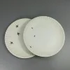 Factory Supply Reusable White Melamine Dinner Plate with Ant Design