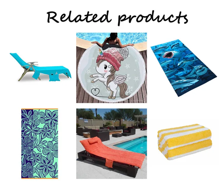 Custom Foldable Beach Chair Towel Cover Portable Microfiber Beach Towel