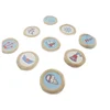 Paper Sticker Sea Mew and ship Wood Buttons