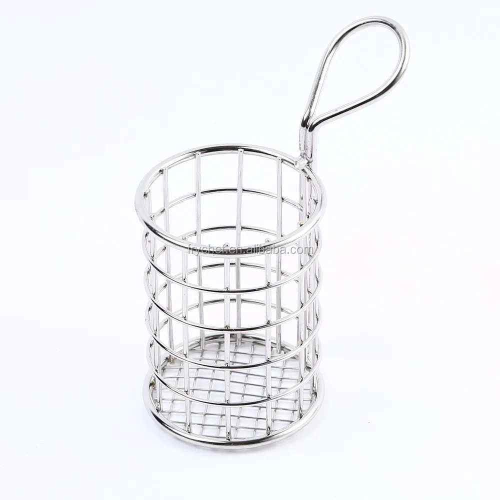 Stainless Steel Metal Type and LFGB FDA CIQ CE / EU SGS EEC Certification French Fry Baskets